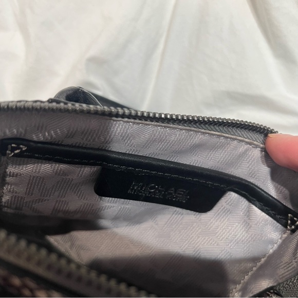 Michael Kors Steel Gray Python Embossed Leather Campbell X-Small Satchel - Picture 4 of 7